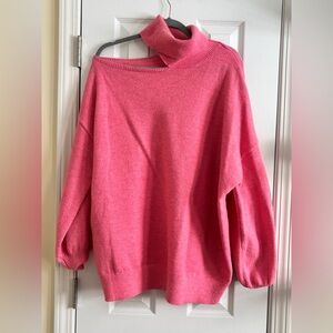White Birch Off-the-Shoulder Pink Sweater